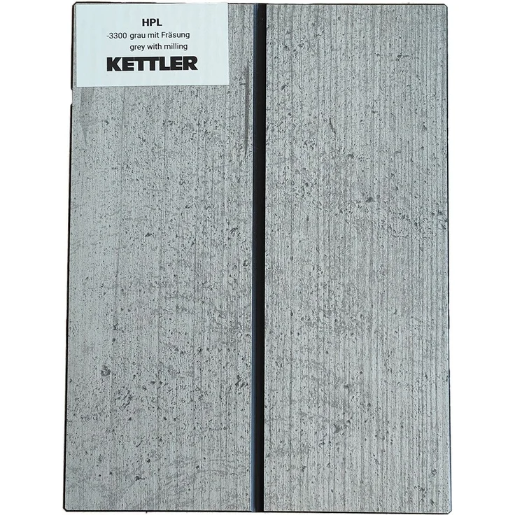 HPL Tischplatte 95cm x 95cm x 1,3cm, grau mit Fräsung, Wing Profil