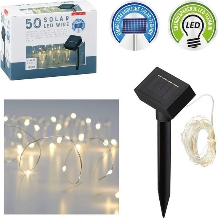 CEPEWA LED-Lichterkette 1x SOLAR LED-Lichterkette, 50x LED, 5.90m – Bild 2