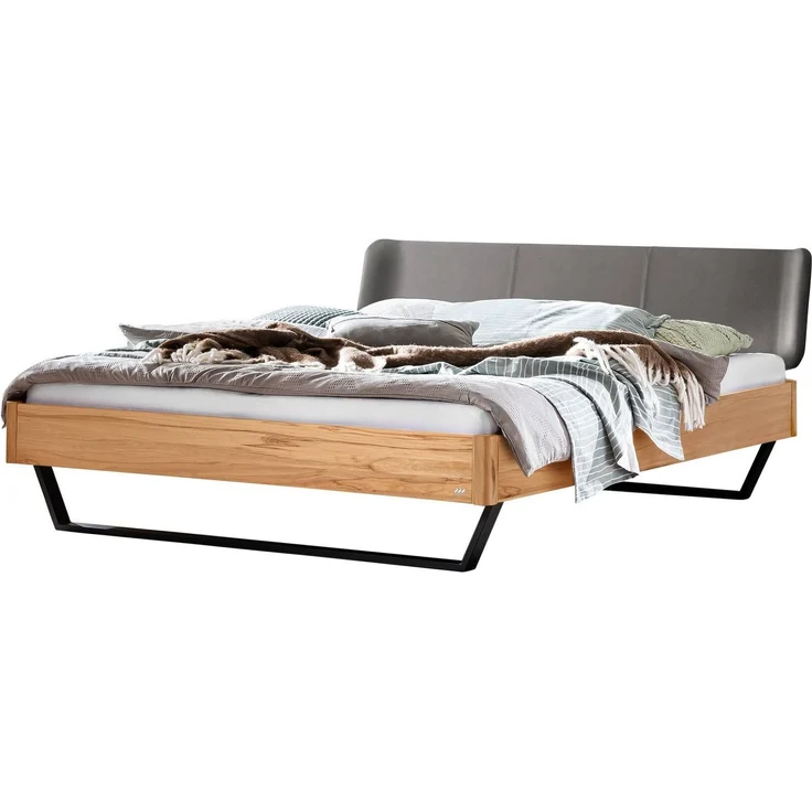 Hasena Massivholzbett Montieri Wildbuche gepolstert 140x200 cm, Komforthöhe 25 cm – Lounge – Bild 1