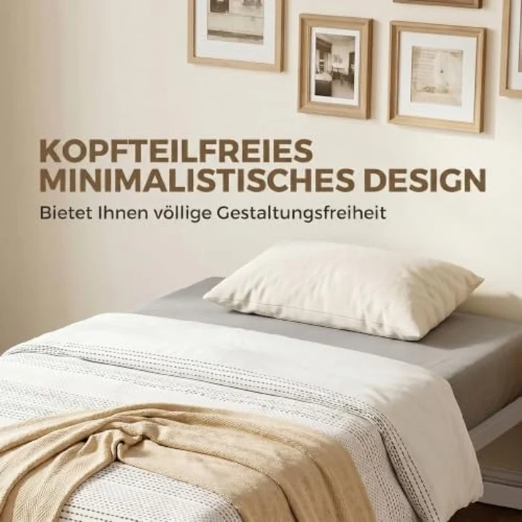 HOMCOM Bettgestell Bett Bettrahmen mit praktischem Stauraum (Set, 2-tlg, Bettgestell mit Aufbauanleitung), ohne Kopfteil, viel Stauraum, schnelle Montage – Bild 4