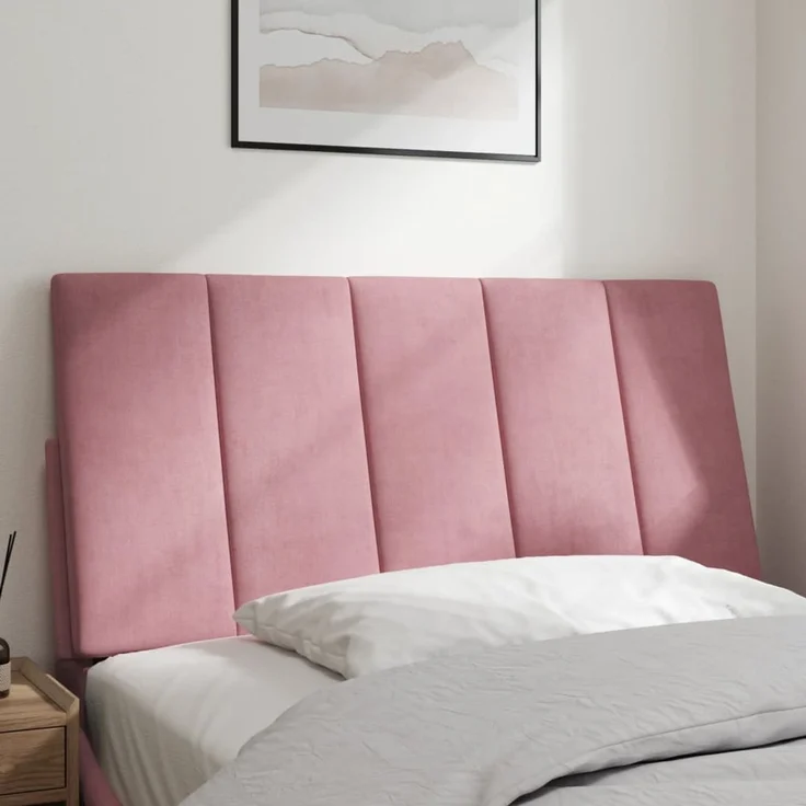 vidaXL Kopfteil-Kissen Rosa 100 cm Samt 374660 – Bild 3
