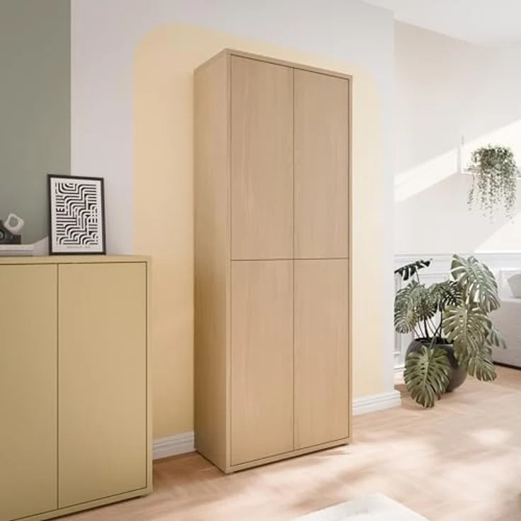 FORTE Schuhschrank Alice Springs, Schuhschrank, Höhe 191,9 cm, 4 Türen, viel Platz (B/H/T 74,5/191,9/34,9 cm) Stauraumschrank, Mehrzweckschrank, Breite 74,5 cm, mit 8 Böden – Bild 2