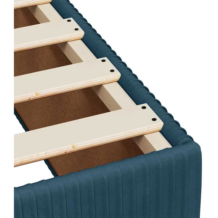 vidaXL Boxspringbett mit Matratze Blau 160x200 cm Samt 3287786 – Bild 12