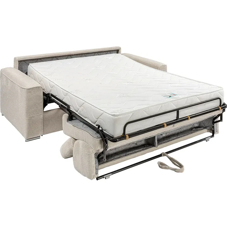 Vente-unique - VIZIR Sofa SamtStoff Beige - B 223 cm94 cm x H 110 cm95 cm x L 196 cm – Bild 3