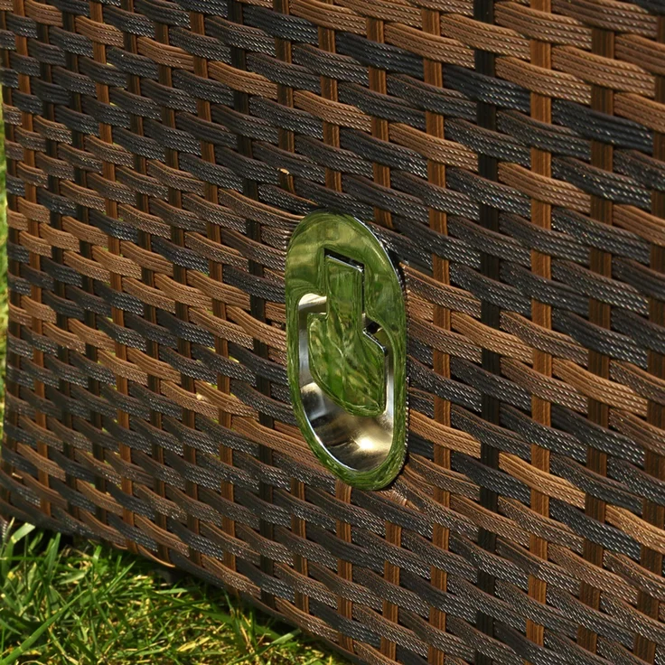 Gartenset 2 Sessel und Tisch Polyrattan Sitzgarnitur Gartenmöbel Lounge Braun – Bild 3