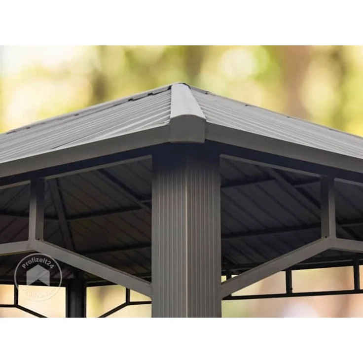 Gartenpavillon 4x4 m Stahldach Hardtop ohne Seitenteile, Pfosten 9x9 cm – Bild 3