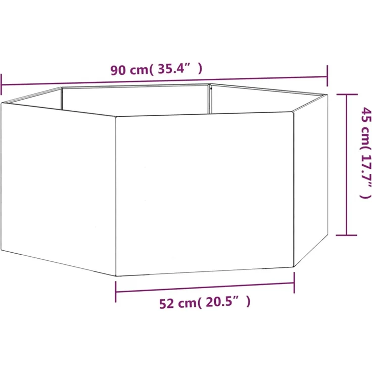 vidaXL Pflanzkübel Rostig 90x90x45 cm Cortenstahl 823676 – Bild 9