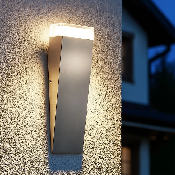 LED Wandleuchte, IP44, Edelstahl, silber, TABO – Bild 3
