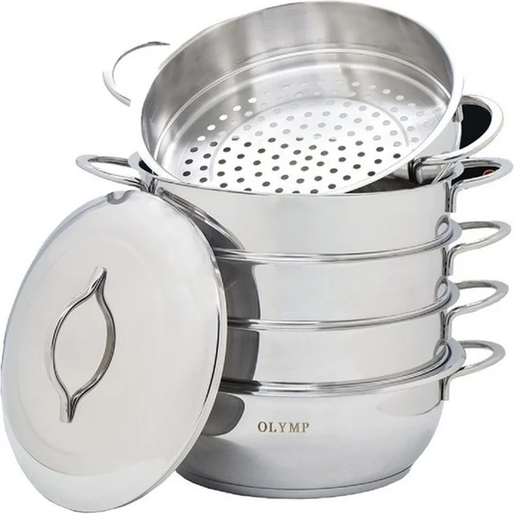Olymp Handels GmbH Dampfgartopf Mantowarka Dampfkocher Ø32cm Dampfgarer 6Tlg Induktion – Bild 2