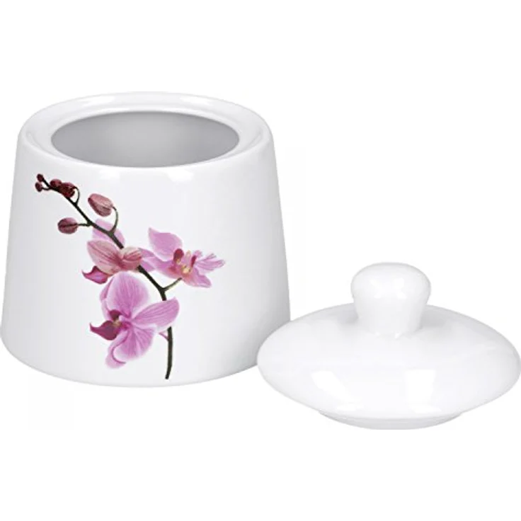 van Well Milch- und Zuckerset Kaffeeergänzungsset Milchkännchen & Zuckerdose Kyoto Orchidee, Porzellan – Bild 4