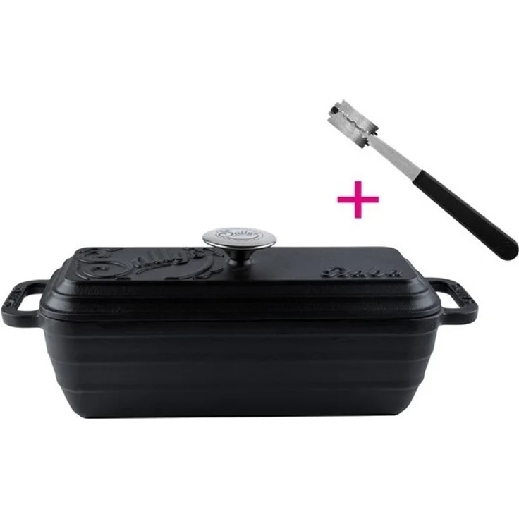 Sallys Brotbackform Hochwertiger Gusseisen-Bräter & Brotbackform Baba – 2,8 l rechteckig, (ideal zum Brotbacken & Braten, flach & gleichmäßig hitzebeständig Grill/Backofen), 38,6×13,6 ×14,5 cm / 2,8 l, Vollgusseisen mit Emaille – Bild 4