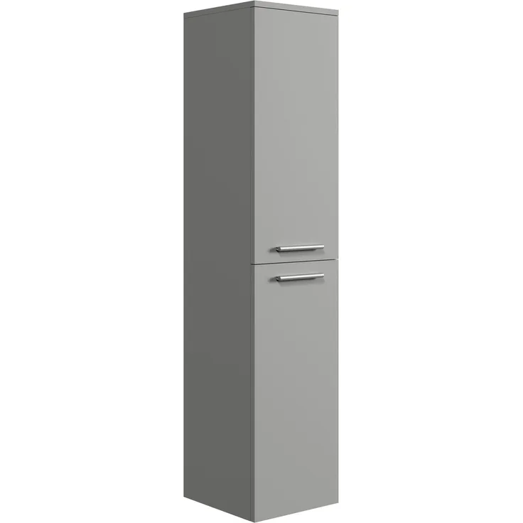Badezimmerschrank Saturnus 35 x 35 x 130 cm - Matt grau - hoher Hängeschrank mit 2 Türen