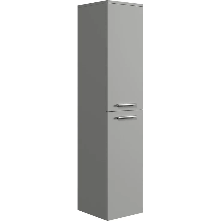 Badezimmerschrank Saturnus 35 x 35 x 130 cm - Matt grau - hoher Hängeschrank mit 2 Türen – Bild 1