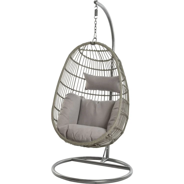 2er Set Kaemingk Corsica Ei-Stuhl wicker Hängesessel grau – Bild 1