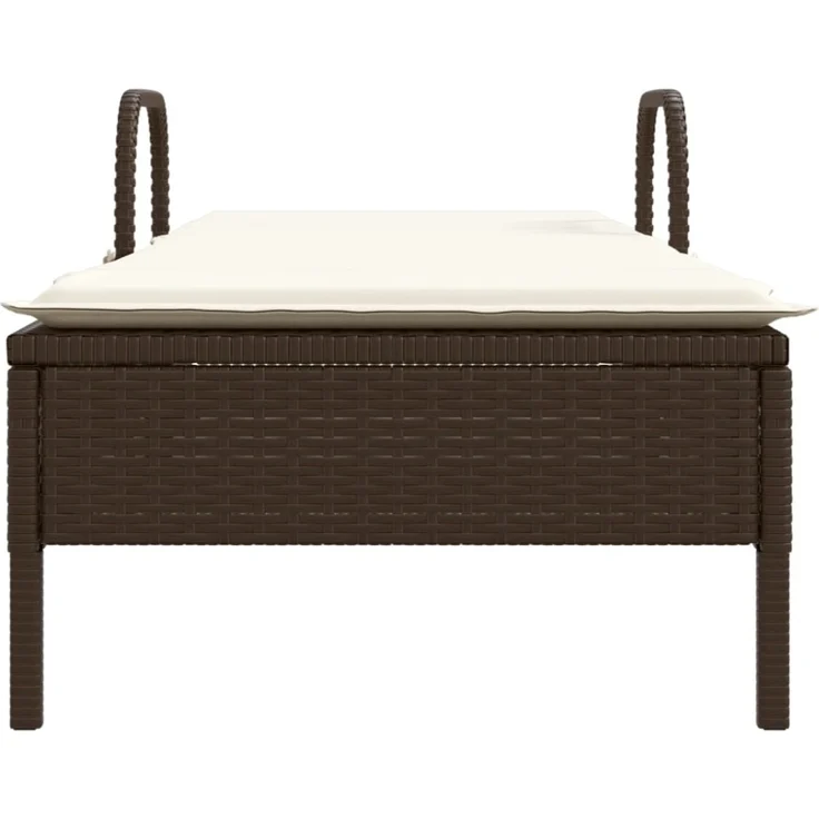 vidaXL Sonnenliege mit Rollen und Auflage Braun Poly Rattan 368309 – Bild 11