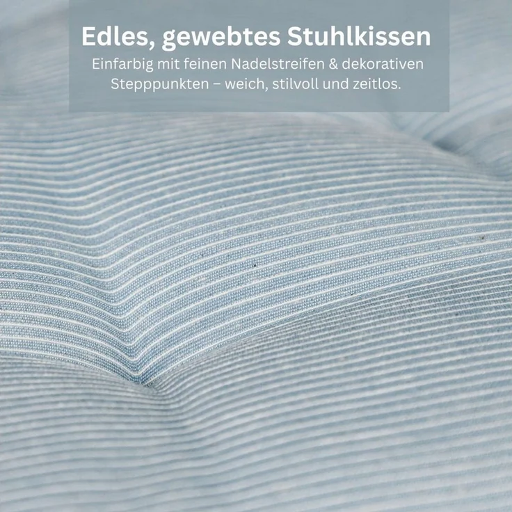Esprit Stuhlkissen NEEDLESTRIPE Sitzkissen, 40 x 40 cm - 4er Set in Hellblau – Bild 2