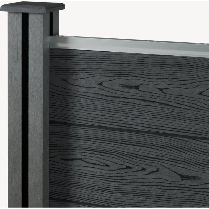 WPC Gartenzaun 165x618 cm mit Pfosten Sichtschutz Windschutz neu. holz – Bild 6
