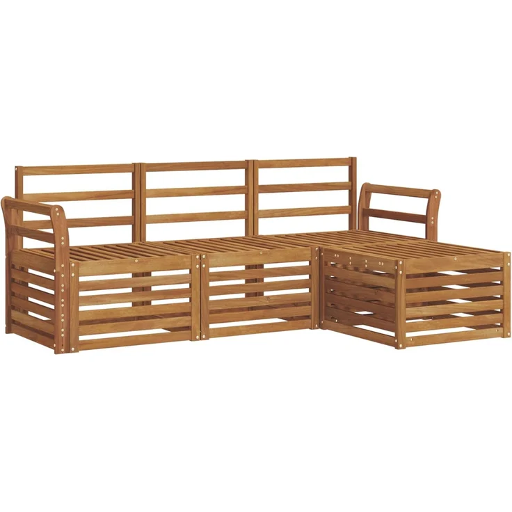 vidaXL Outdoor-Sofagarnitur 4 stk. 4-Sitzer Natur Massivholz Akazie 3374609 – Bild 2