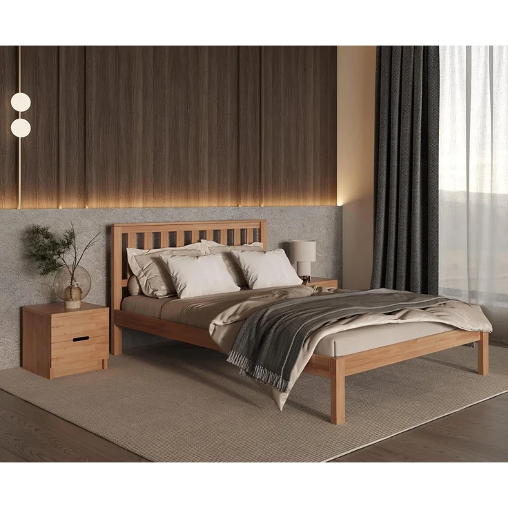 Krok Wood Massivholzbett Krok Wood Massivholzbett Sofia mit Kopfteil in Buche – Bild 1