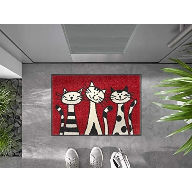 wash+dry by Kleen-Tex Fußmatte wash+dry Schmutzfangmatte Three Cats - 40 x 60 cm, Höhe: 0 mm – Bild 2
