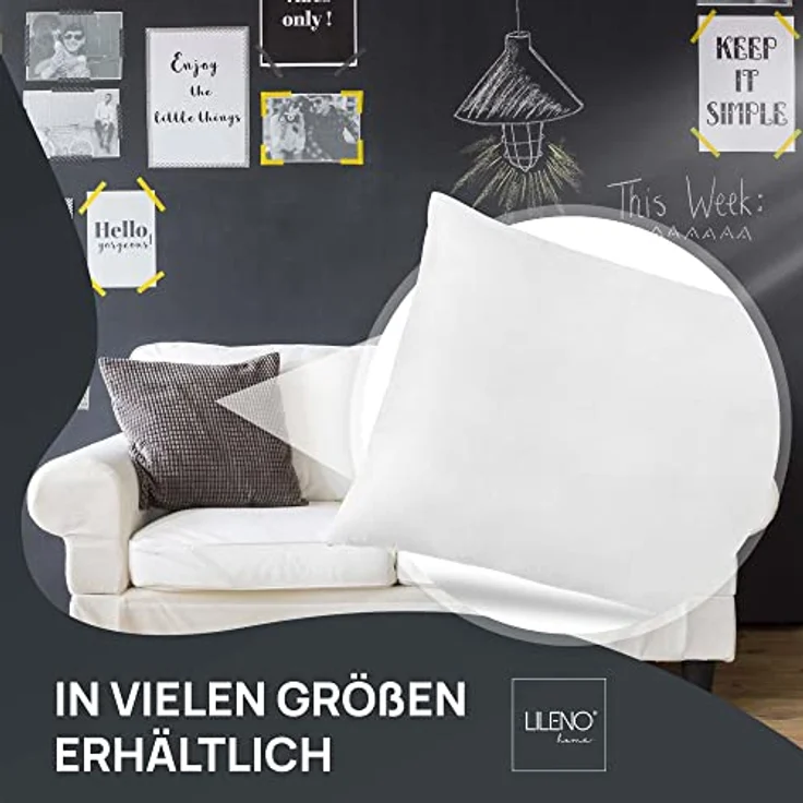 LILENO HOME Federkissen 40x80 cm [2er Set] - Kissen 40x80 cm aus Federn als Kopfkissen, Schlafkissen u. Bettkissen perfekt für Allergiker und Kinder - Federkernkissen mit je 600 g – Bild 8