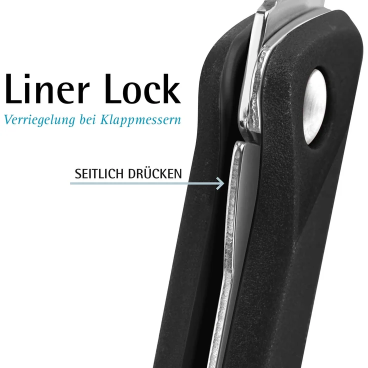 Klappmesser mit Steakklinge, schwarz, mit Etui – Bild 7
