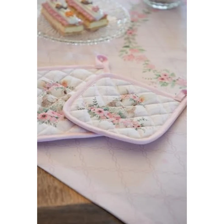 Clayre & Eef Topfhandschuhe Floral Easter Bunny, (2-tlg, 2-teilig), Ofenhandschuhe wattiert Größe: ca. 18x30cm – Bild 6