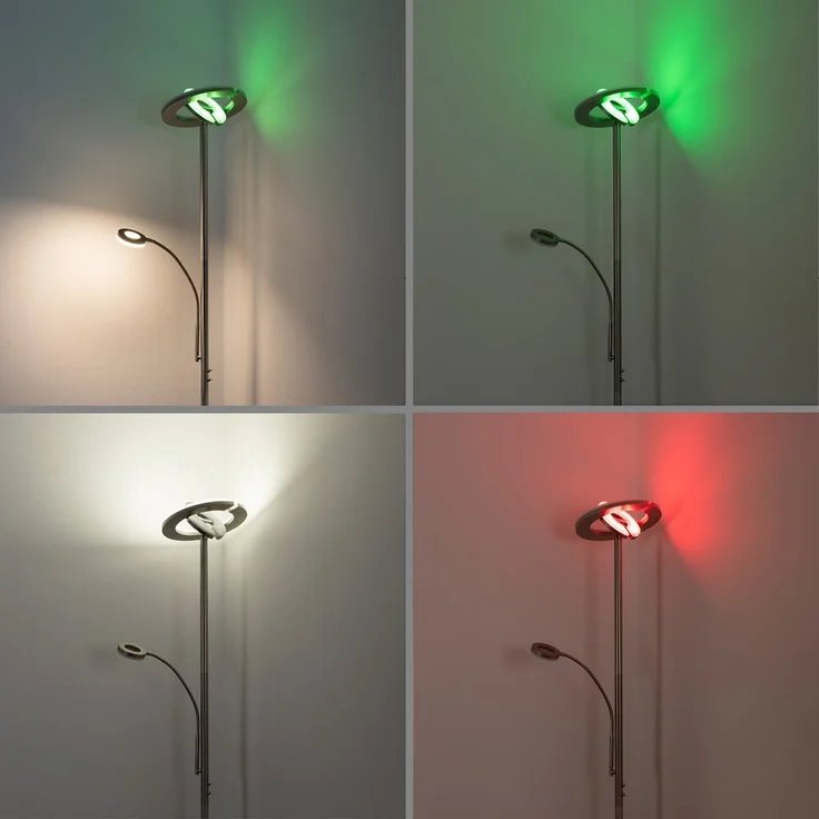JUST LIGHT 11858-55 LOLAsmart-Rocco LED Stehleuchte mit Lesearm RGBW stahlfarben – Bild 5