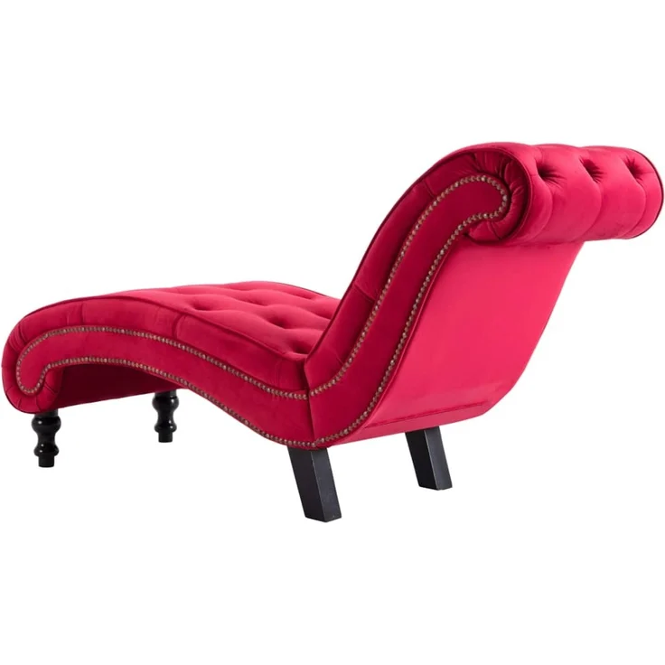 vidaXL Chaiselongue Rot Samt 248613 – Bild 5
