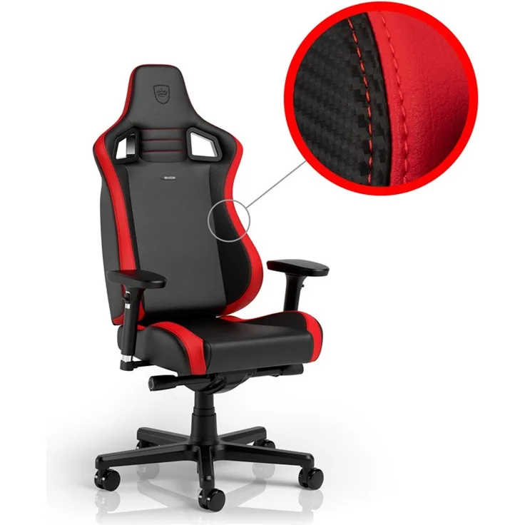 noblechairs EPIC Compact Gaming Stuhl - schwarz/carbon/rot