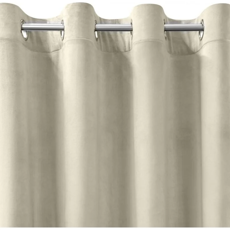 Design91 Samtvorhang, Ösen, Polyester beige, 140x250 cm – Bild 5