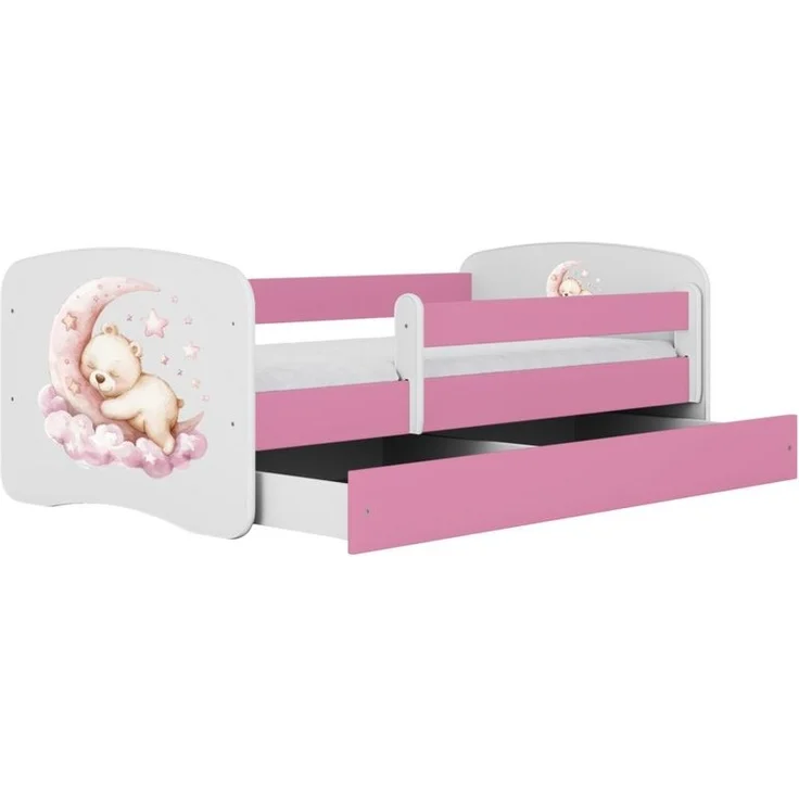 Raumhirsch Furniture Kinderbett 70x140, 80x160, 80x180 cm - Komplettset mit Matratze & Schublade (Bett für Mädchen, Einzelbett Kinder 2–12, mit Rausfallschutz & Lattenrost), verschiedene Farben & Designs – Bild 2