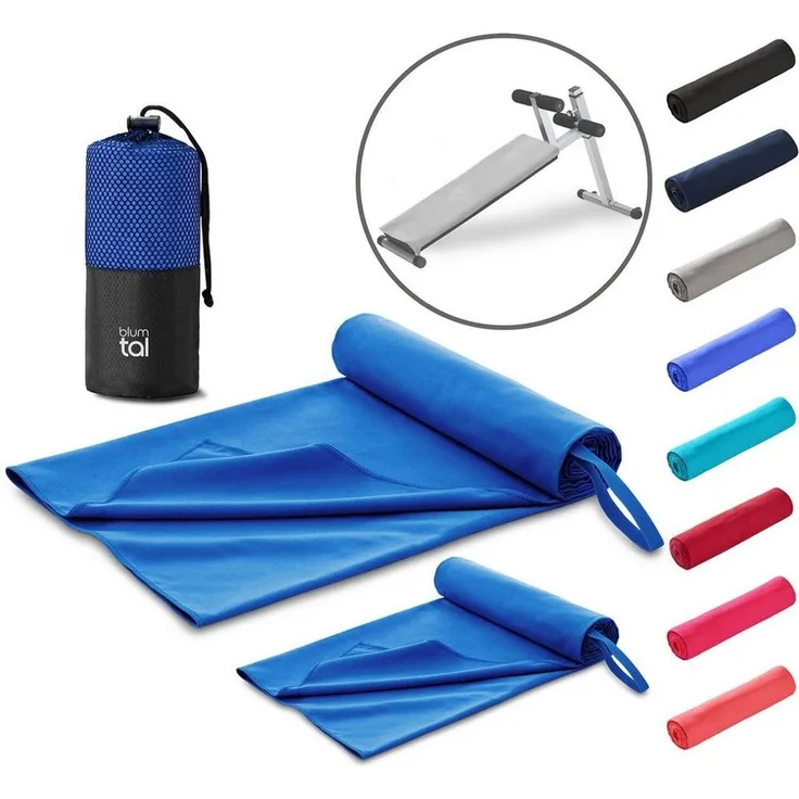 Blumtal Handtuch Fitness Handtuch im 2er Set, Mikrofaser Sporthandtuch Fitnessstudio, Mikrofaser (2-St), 80 x 40 cm