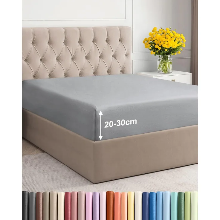 Spannbettlaken 160x200 Mikrofaser Spannbetttuch 30cm (12") Stahlblau | Spannbetttuch, Boxspringbett, Weich, Knitterfrei, Bügelfrei, Atmungsaktiv, Hypoallergen, Rundumgummi, Gebürstet, OEKO-TEX