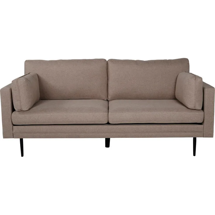 Livetastic 2-Sitzer-Sofa, Schwarz und Hellbraun, aus Metall und Textil, Schaumstofffüllung, 203x84x90 cm