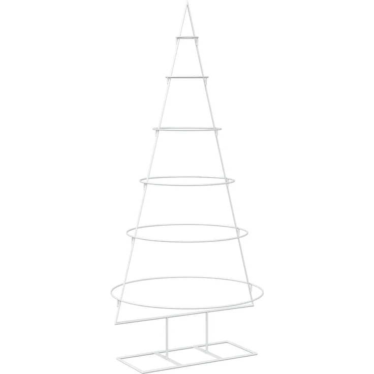 vidaXL Metall-Weihnachtsbaum mit Ständer KUOPIO 150 cm Stahl Weiß 42053801 – Bild 2