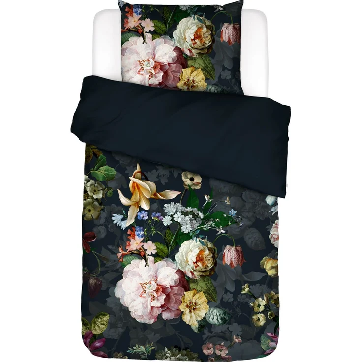 Essenza 'Fleur' Bettwäsche, Indigo Blue, 155x220 cm + 1 x 80x80 cm, Flanell – Bild 1