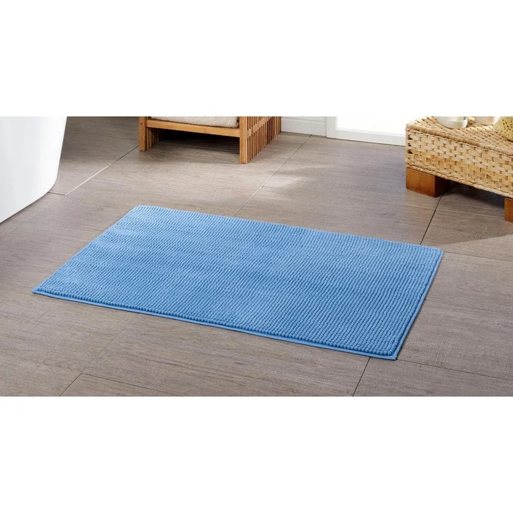 Gözze Badematte Chenille, Höhe 15 mm, rutschhemmend beschichtet, fußbodenheizungsgeeignet, Polyester, rechteckig, Badteppich, Uni Farben, besonders weich durch Microfaser, waschbar – Bild 3