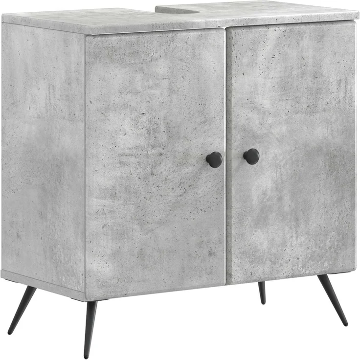 vidaXL 2-teiliges Badezimmer Schrank Set BREDA Betongrau Holzwerkstoff 3417642 – Bild 3