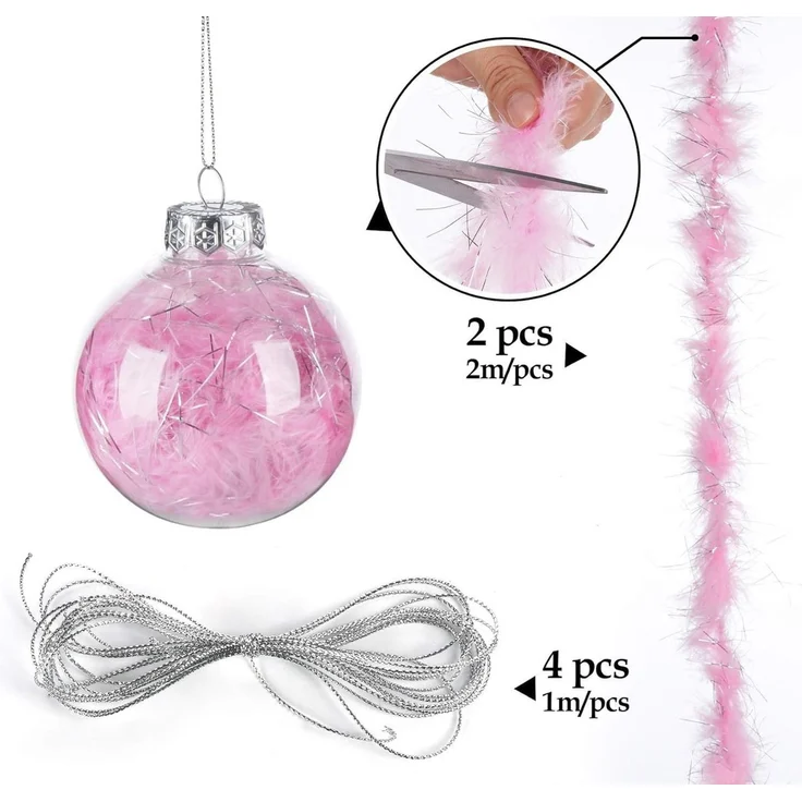 Bundviel Weihnachtsbaumkugel 20 Stück Acrylkugeln Φ6cm Transparente Weihnachtskugeln (20 St) – Bild 4