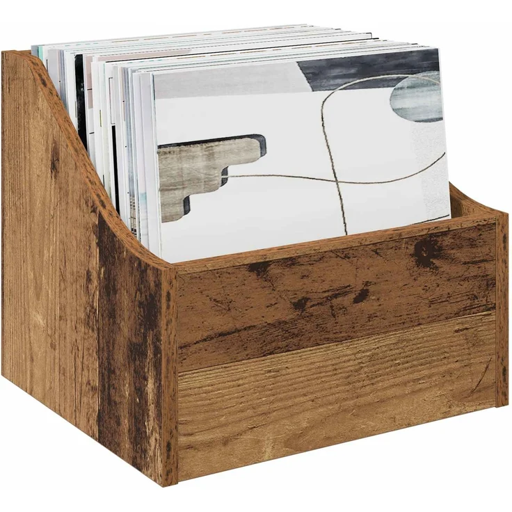 vidaXL LP Plattenbox 2 stk. Altholz 37 x 33 x 32 cm Holzwerkstoff 8012775 – Bild 3
