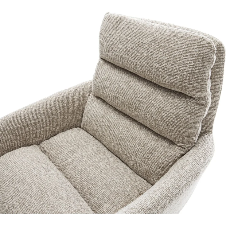 Drehstuhl Abelia-Flex mit Armlehnen Webstoff Soft Beige Fußkreuz Edelstahl 360° drehbar Wippfunktion – Bild 4