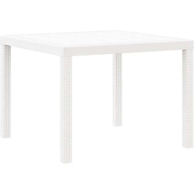 vidaXL Gartentisch Weiß 100 x 100 x 73 cm Poly-Rattan 871682 – Bild 4