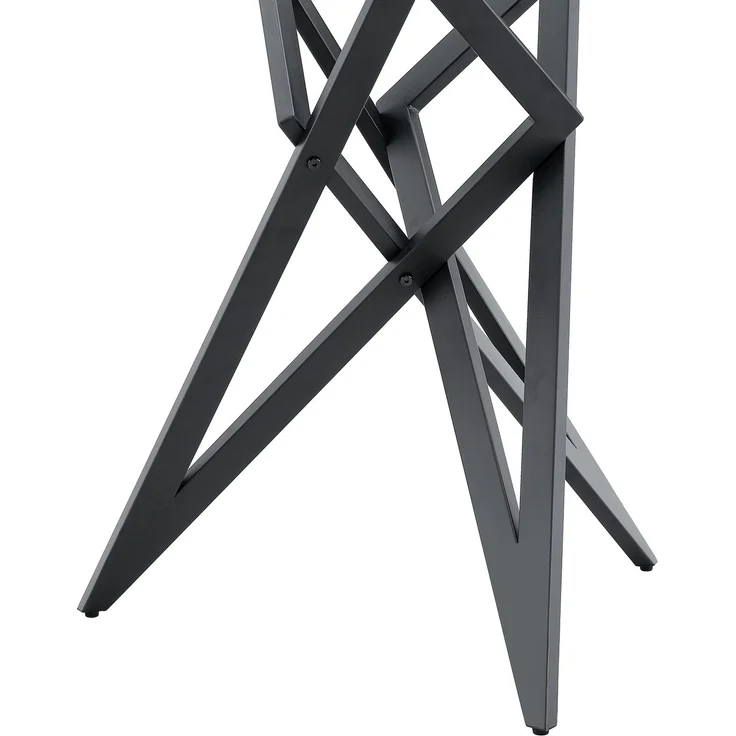 Runder Glas-Couchtisch Ø ca. 85 cm, moderner Wohnzimmertisch mit geometrischem Design-Untergestell, gehärtete Glasplatte, stabiler Beistelltisch für Wohnzimmer – Bild 21