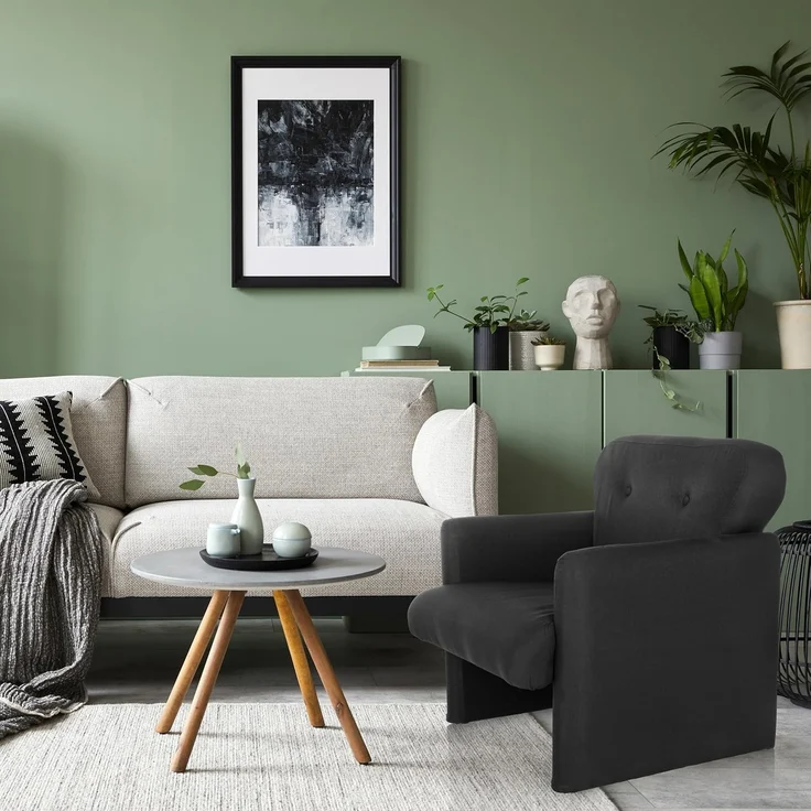hjh LIVING Loungesessel 1-Sitzer CARIPITO Stoff Polstersessel Relaxsessel für Wohnzimmer Schlafzimmer, Schwarz – Bild 2