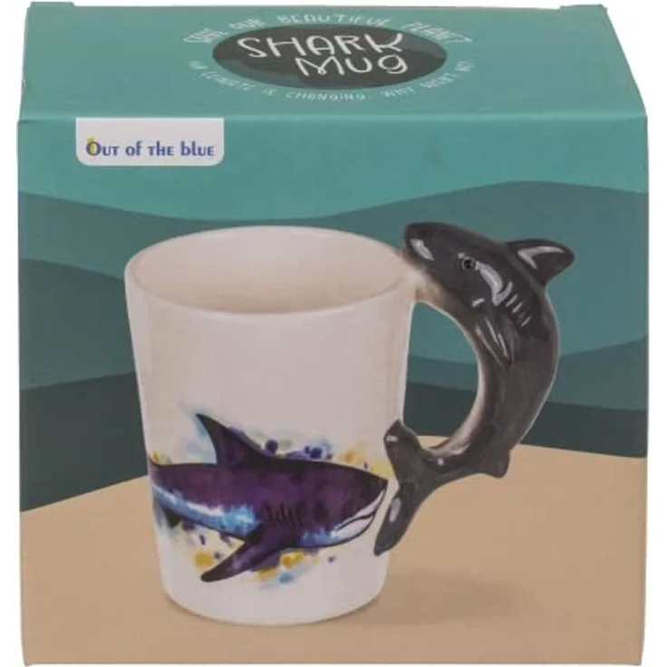 Tasse ca. 300 ml im 3D Design Meereswelt mit verschiedenen Motiven Kaffeetasse Hai – Bild 2