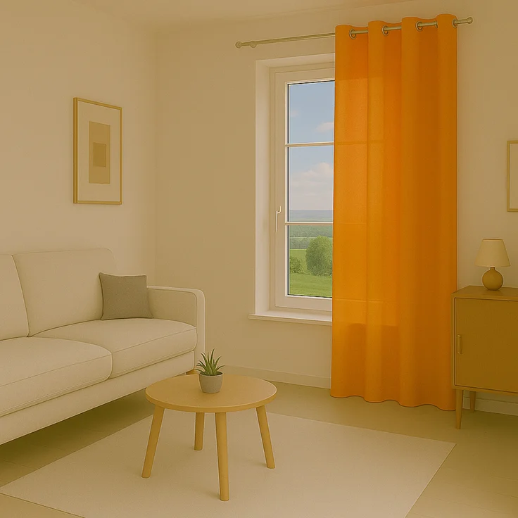 Bestlivings Blickdichte, Gardine mit Ösen, in vielen Größen und Farben Hellorange 140x245 cm – Bild 5