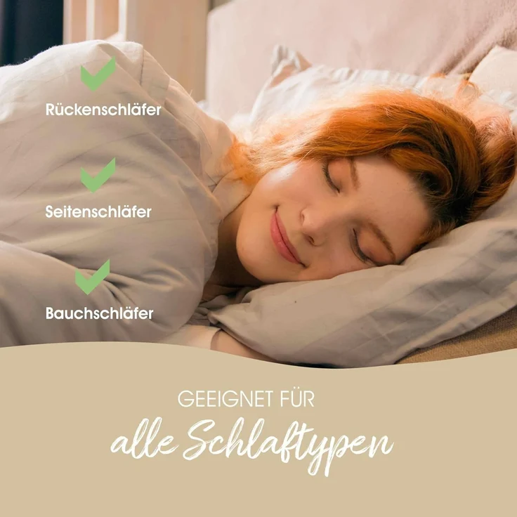 Traumschloss Daunenkissen Premium Deluxe, Füllung: 90% neue weiße canadische Gänsedaunen & 10% Federn, Bezug: 100% Mako-Baumwolle, Daunen und Federn aus artgerechter Tierhaltung – Bild 2