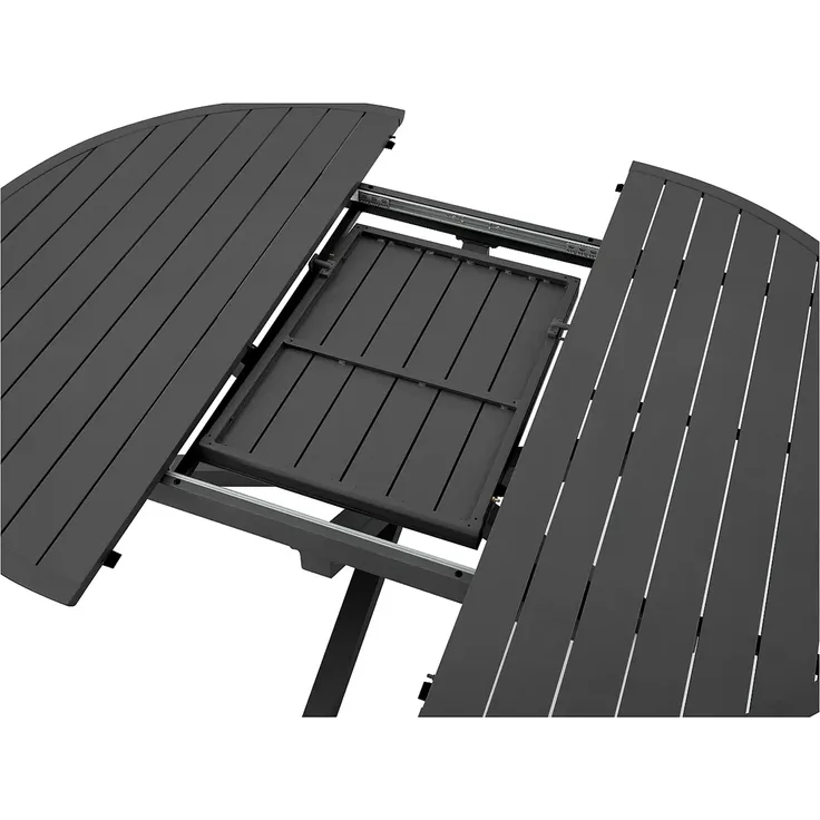 Vente-unique - YOHA Gartenessgruppe Metall Grau - B 150 cm x H 75 cm x L 204 cm – Bild 4