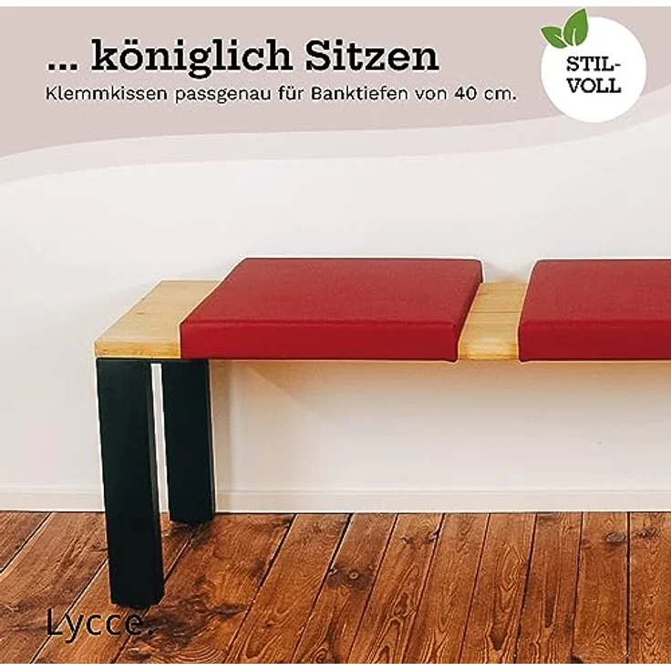 Lycce Bankauflage Bankkissen Klemmkissen Sitzkissen mit 2 Leisten, 40cm Klemmtiefe, (1 St), verrutscht nicht, mit Klemmfunktion, versch. Farben – Bild 6